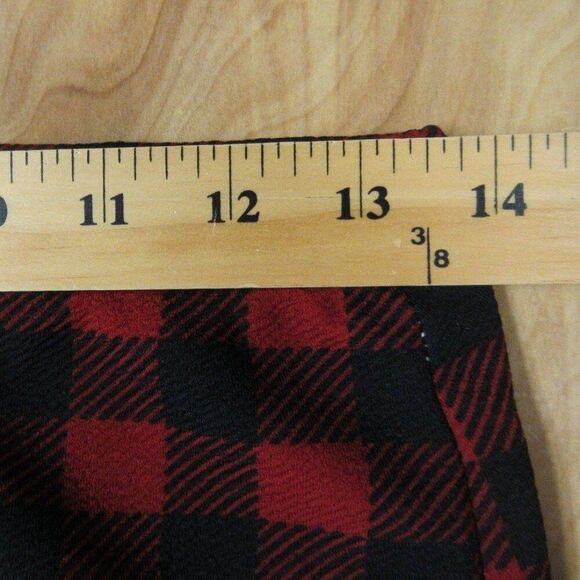 BOBEAU Buffalo Check Pencil Midi Skirt Womens M Black Red Plaid Pull On Stretch - Picture 5 of 7